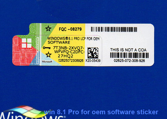 China Versión completa FQC-08279, etiqueta engomada de Microsoft Windows 8,1 del Coa de Windows proveedor