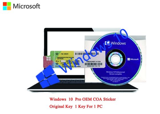 China Activación en línea alemana de la lengua 64bit de la favorable etiqueta engomada del COA de Microsoft Windows 10 para el ordenador proveedor