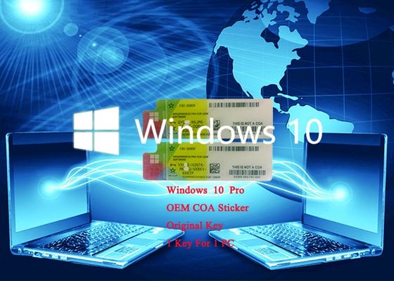 China Versión opcional Windows 10 favorables sistemas auténticos de la llave 64Bit del producto de la etiqueta engomada del COA X20 proveedor