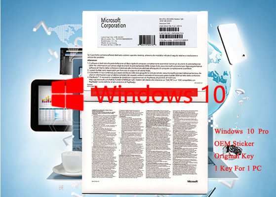 China Activación a estrenar de Microsoft Windows 10 del favorable del OEM de la etiqueta engomada 64 software de lengua italiana del pedazo en línea proveedor