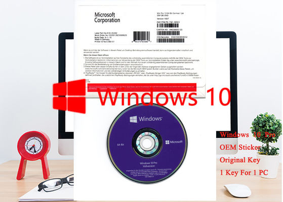 China Profesional del software del DVD de la etiqueta engomada 64bit 1pk DSP del OEM de Windows 10 del alemán del OEM favorable proveedor