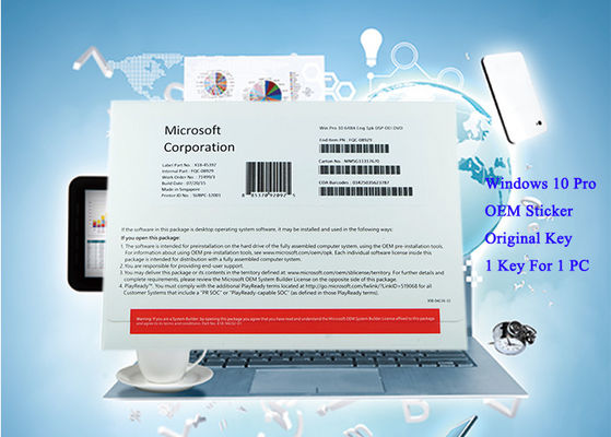 China DVD del sistema informático de la etiqueta engomada del OEM de Windows 10 ingleses del paquete de la versión favorable 1pk DSP proveedor