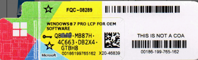 Multi - llave profesional del producto de Windows 7 de la lengua/llave de la licencia del Coa de Windows 7