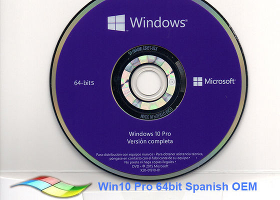 China Etiqueta engomada Windows 10 del OEM de Windows 10 españoles auténticos de la versión favorable 64 DVDs del pedazo proveedor
