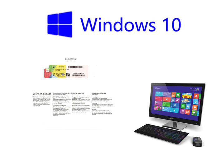 Etiqueta engomada del OEM de Windows 10 originales del DVD del software 1pk DSP favorable que empaqueta 64bit francés