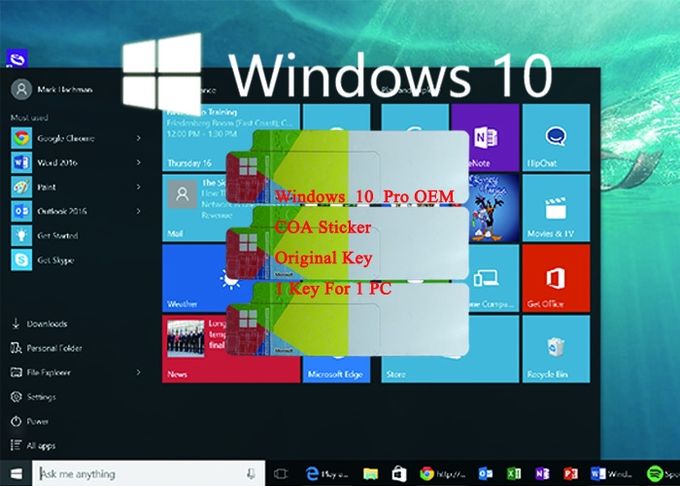 Original del OEM el 100% de la etiqueta engomada/de Windows 10 de la licencia del COA del sistema operativo de Microsoft favorable